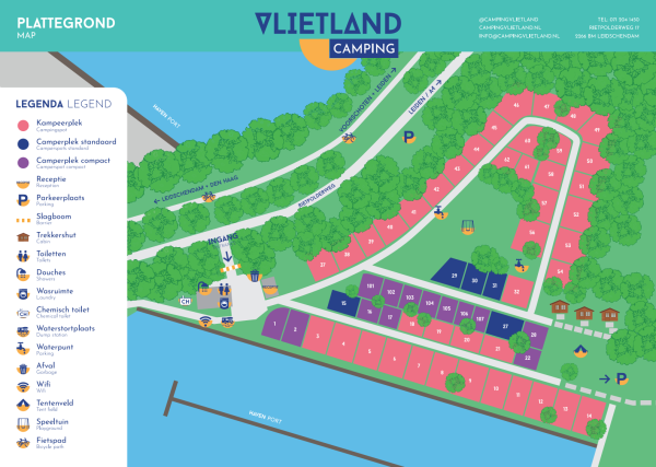 Plattegrond overzicht Camping Vlietland